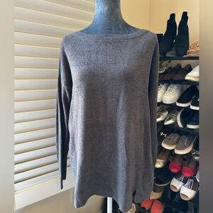 Barefoot Dreams CozyChic Ultra Lite Dockside Pullover in Carbon Size Large